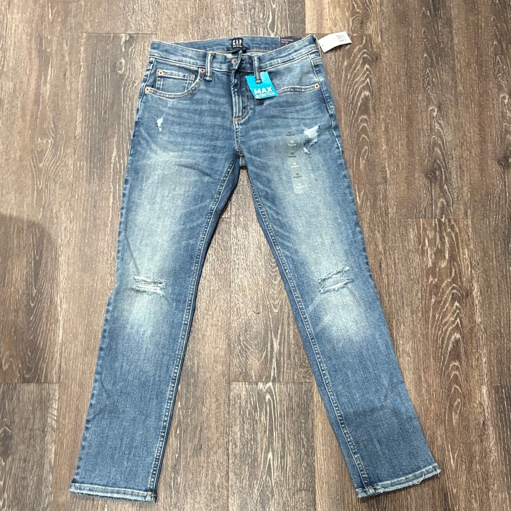 Gap Kids Blue Distressed Skinny Jeans 12 NWT